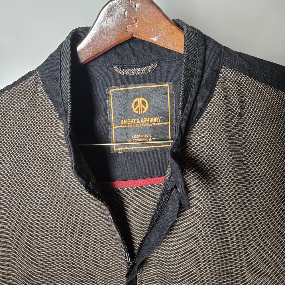 Mens M Haight Ashbury Colourblock Spring Brown & Black Jacket Canadian EUC